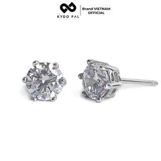 Bông tai bạc 925 KYDOPAL nụ khuyên đính đá cá tính trang sức bạc Ý cao cấp - 9K4