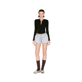 làminapparel - MIXED WAIST PUMPKIN SHORTS