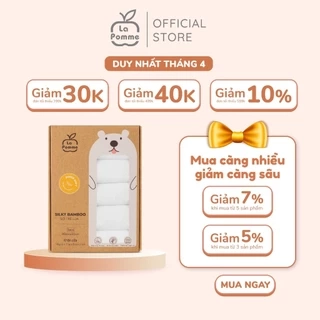 Set 5 Khăn sữa sợi tre lụa La Pomme (30x30)