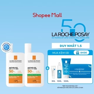 Bộ đôi sữa chống nắng La Roche-Posay Anthelios UVMUNE400 Oil Control Fluid 50ml