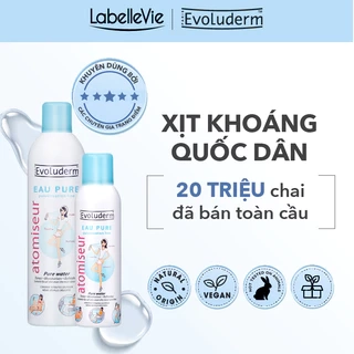 Bộ nước xịt khoáng Evoluderm dưỡng da, cấp ẩm tức thì, làm dịu da 400ml và 150ml