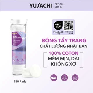 Bông tẩy trang cao cấp Yusachi Suzuran 200 miếng 100% Cotton