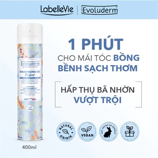 Dầu gội khô Evoluderm làm sạch tóc và da đầu cho mái tóc bồng bềnh hương thơm quyến rũ 200ml, 400ml