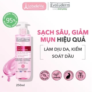 Gel rửa mặt dành cho da dầu mụn hỗn hợp Evoluderm chiết xuất hoa cúc, bưởi hồng và kẽm 250ml