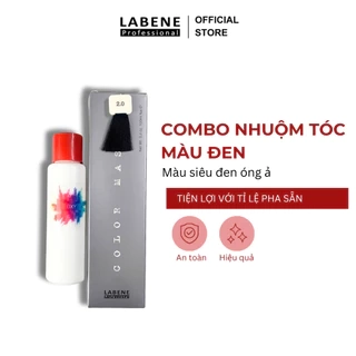Combo Nhuộm Tóc (Màu Nhuộm + Oxy) Màu Đen - Dễ Dàng Nhuộm Tóc Ngay Tại Nhà | LABENE