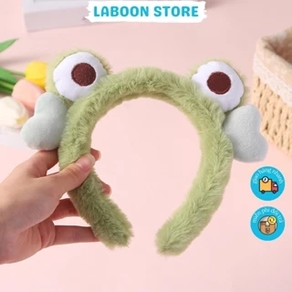 Băng đô cài tóc thời trang Laboon bờm tóc lông xù ếch xanh ngộ nghĩnh dễ thương