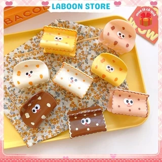 Kẹp tóc bánh ngọt phô mai sô cô la LABOON kẹp tóc càng cua nhựa hình bánh ngộ nghĩnh đáng yêu