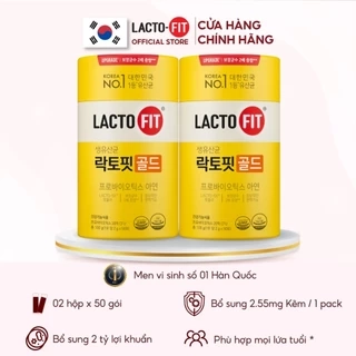 Combo 2 Hộp 50 Gói Men Vi Sinh LACTO-FIT GOLD Bổ Sung Lợi Khuẩn Cải Thiện Đường Ruột Khỏe Mạnh (50 gói x 2g)