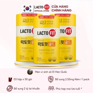Combo 3 Hộp 50 Gói Men Vi Sinh LACTO-FIT GOLD Bổ Sung Lợi Khuẩn Cải Thiện Đường Ruột Khỏe Mạnh (50 gói x 2g)