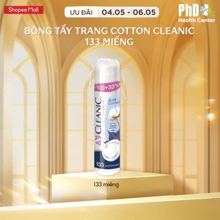 Bông tẩy trang cotton Cleanic - Làm sạch & an toàn cho da - 133 miếng