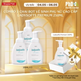 Combo 3 Chai Dung Dịch Vệ Sinh Phụ Nữ Dạng Bọt Ladysofts Premium Duy Trì Độ pH Tự Nhiên 100ml