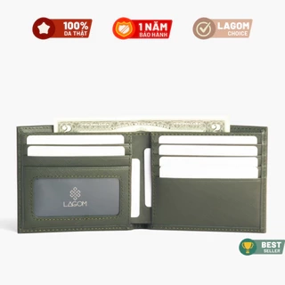 Ví nam Da Thật LAGOM Forest Bifold - dáng ngang có ngăn để ảnh