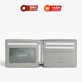 Ví nam Da Thật LAGOM Taiga Mini Bifold - phong cách tối giản