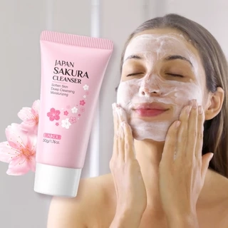 Sữa rửa mặt LAIKOU hoa anh đào Nhật Bản kiềm dầu làm sạch mụn đầu đen thu nhỏ lỗ chân lông chuyên dụng 50g