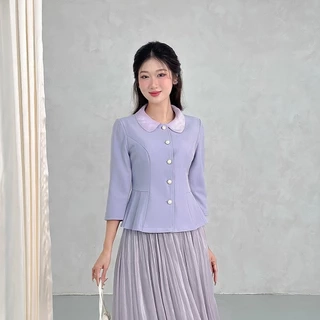 Áo vest cổ sen phối, khuy trai LAMER O65B24Q008