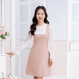 Đầm Dáng A VIEN TRAN Tay Bồng Phối Voan V63R23Q004