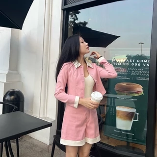 Quần Shorts Nữ VIEN TRAN Phối Gấu V64S22T001