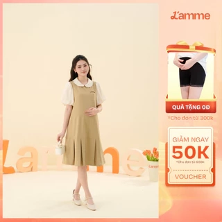 Váy bầu, đầm bầu Elena Dress thiết kế cổ sen cách điệu phối chân váy đuôi cá xếp ly, chất vải chéo hàn BY L'AMME