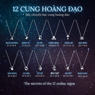 Dây chuyền nam nữ 12 cung hoàng đạo CDE Zodiac Pendant Necklace Silver - Dây chuyền nam nữ Lamy