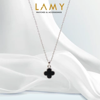 Dây chuyền nữ Lamy CDE Black Onyx Flower Silver Necklace CDE6392SV