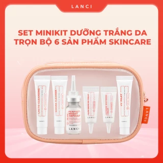 Bộ minikit dưỡng trắng da LANCI phiên bản nâng cấp, túi da du lịch tiện lợi 10ml x6