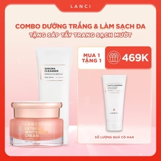 Bộ đôi Kem Dưỡng Trắng 50ml và Sáp Tẩy Trang 100g LANCI giúp làm sạch sâu và dưỡng trắng da