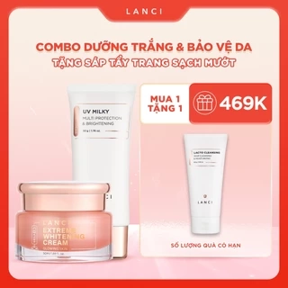 Bộ đôi Kem Dưỡng Trắng Da và Sữa chống nắng 50ml LANCI giúp dưỡng trắng và bảo vệ da