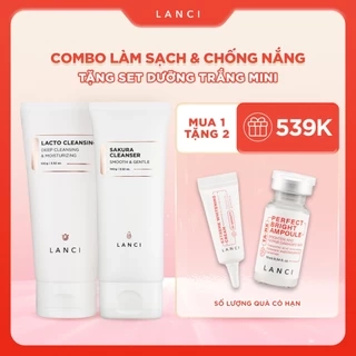 Bộ đôi Sáp tẩy trang 100g và Sữa rửa mặt 100g LANCI làm sạch chuyên sâu cho làn da