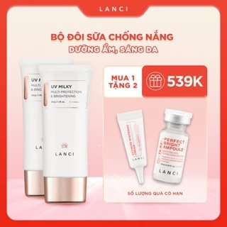 Combo 2 Sữa chống nắng dưỡng ẩm và làm sáng da LANCI chống tia UV vượt trội 50ml x2