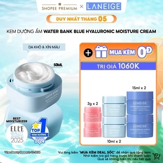 Kem Dưỡng Ẩm Sâu 100H & Phục Hồi Hàng Rào Bảo Vệ Laneige Water Bank Blue Hyaluronic Moisture Cream 50ml (Da Khô Xỉn Màu)