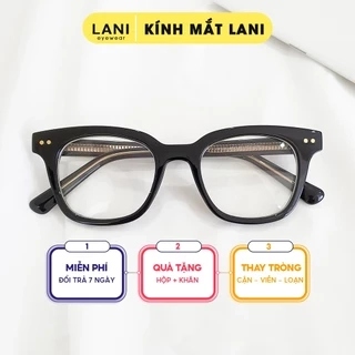 Gọng kính cận nam nữ dáng vuông Lani 135 lõi thép siêu bền - Lắp mắt cận theo yêu cầu