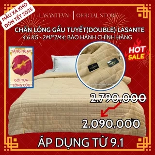 Chăn lông tuyết gấu mùa đông đại hàn Double 5Kg Lasante ấm áp 2m1*2m4