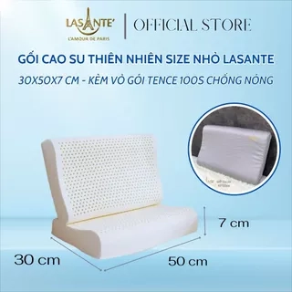 Gối Cao Su Cỡ Nhỏ 30x50x7 cm Thiết Kế Nâng Đỡ Cổ Vai Gáy, Ngủ Sâu Hơn Kèm Vỏ Tencel 100s