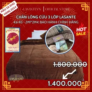 Chăn Lông Cừu Chính Hãng Lasante 2m1x2m4 4,3 Kg Sang Trọng Ấm Nhanh Cho Mùa Đông Đại Hàn