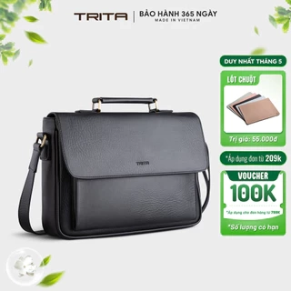 Túi Trita (Thời trang nam nắp gập phối quai trên - Túi đeo chéo da RTN8)