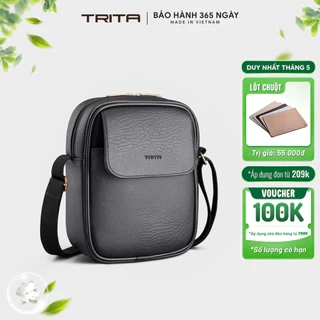 Túi Trita (Thời trang nam phối nắp gập - Túi đeo chéo da RTN14)