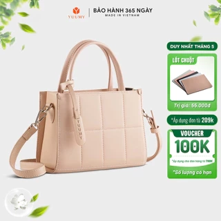Túi Yuumy (Thời trang nữ dáng vuông viền chỉ size 20 - Túi đeo chéo da Smooth YN250)