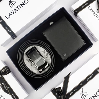 Set Ví Thắt Lưng Da Nam Fullbox Chính Hãng Lavatino  WB04-TIMELESS04
