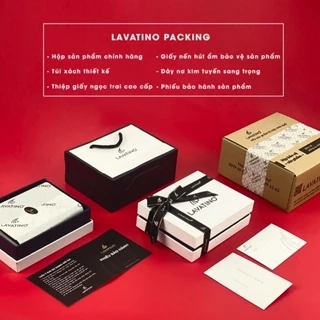 Set packing gói quà, full box túi xách, hộp đựng sản phẩm thắt nơ, kèm thiệp viết tay chính hãng  LAVATINO