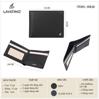 Ví Nam Cao Cấp Da Saffiano Chống Xước, Chống Thấm Nước Chính Hãng Lavatino - WB28
