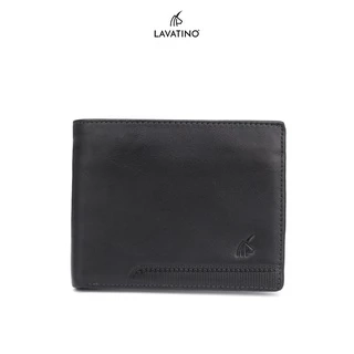 Ví ngắn nam da bò cao cấp khóa kéo hiện đại chính hãng Lavatino [Wallet Vasto - WB34]