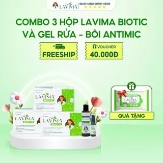 Combo 3 hộp Viên Uống LAVIMA và Bộ Gel Phụ Khoa Tặng Khăn ướt vệ sinh Lavima