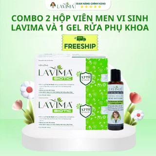 Combo 02 Hộp Men Vi Sinh Vùng Kín và 1 Gel rửa vệ sinh kháng khuẩn Thảo dược Châu Âu Lavima Biotic 4.0