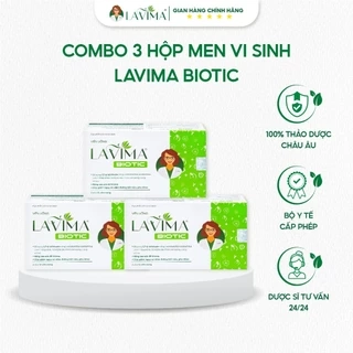 Combo 3 Hộp Viên Uống Phụ Khoa, Men Vi Sinh Vùng Kín LAVIMA BIOTIC 20 Viên, Giảm Khí Hư, Ngứa Rát, Ngăn Ngừa Tái Phát