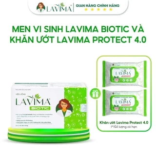 Men vi sinh vùng kín Lavima 20g TĂNG 2 Khăn Ướt Lavima Protect 4.0 Gói 10 Tờ