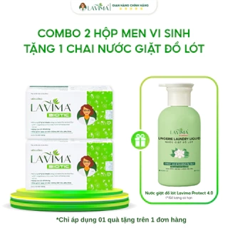 Mua 02 Hộp Men Vi Sinh Vùng Kín Tặng 1 Chai nước giặt đồ lót sinh học Thế hệ mới Lavima Protect 4.0