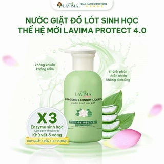 Nước giặt đồ lót Sinh học Thế hệ mới Lavima Protect 4.0 300ml - X3 Enzyme giúp sạch vết ố, kháng khuẩn, kháng nấm