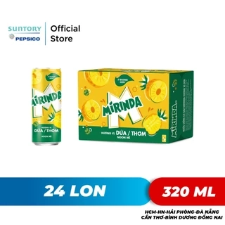 Thùng 24 Lon Nước Ngọt Có Gaz Mirinda Dứa (320ml/lon)