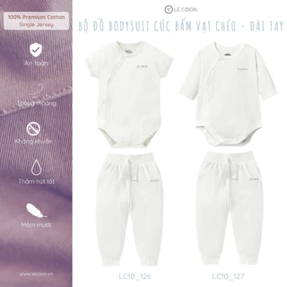 LE COON | Bộ Đồ Bodysuit Cúc Bấm Vạt Chéo | Vải COOL mỏng mát | 0-12 tháng