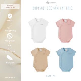 LE COON | Bodysuit Cúc Bấm Vạt Chéo Cộc Tay - Dài Tay | BAMBOO Mỏng Mát | 0-12 tháng